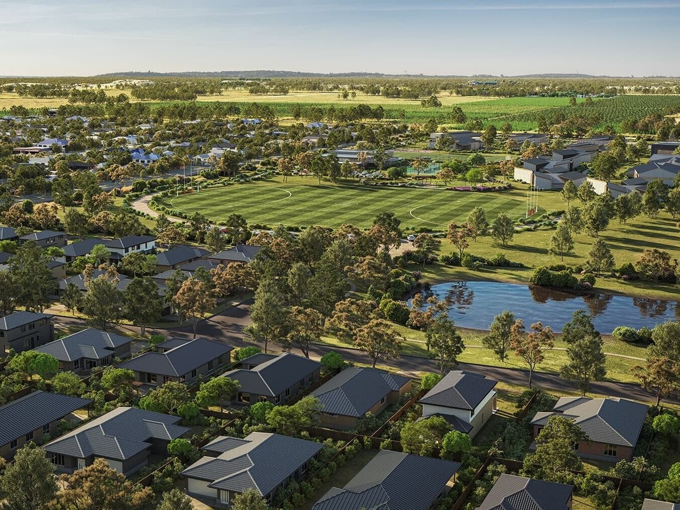 An aerial of a multi-stage development within Shepparton VIC