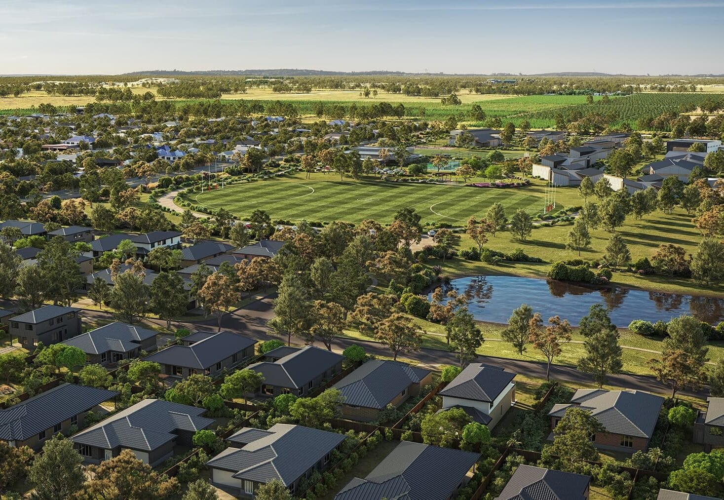 An aerial of a multi-stage development within Shepparton VIC