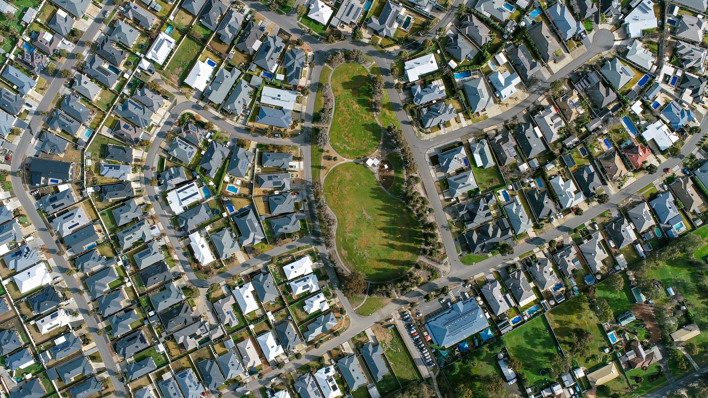 An aerial of a Residential Subdivision
