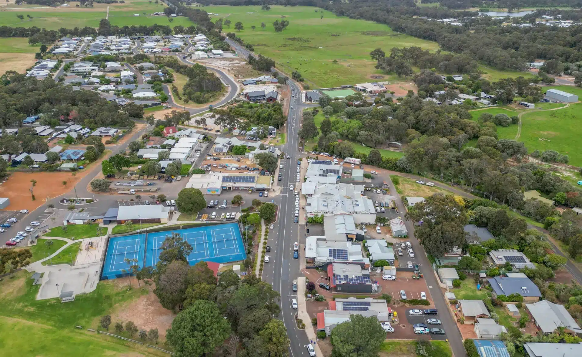 An aerial across Cowaramup, WA