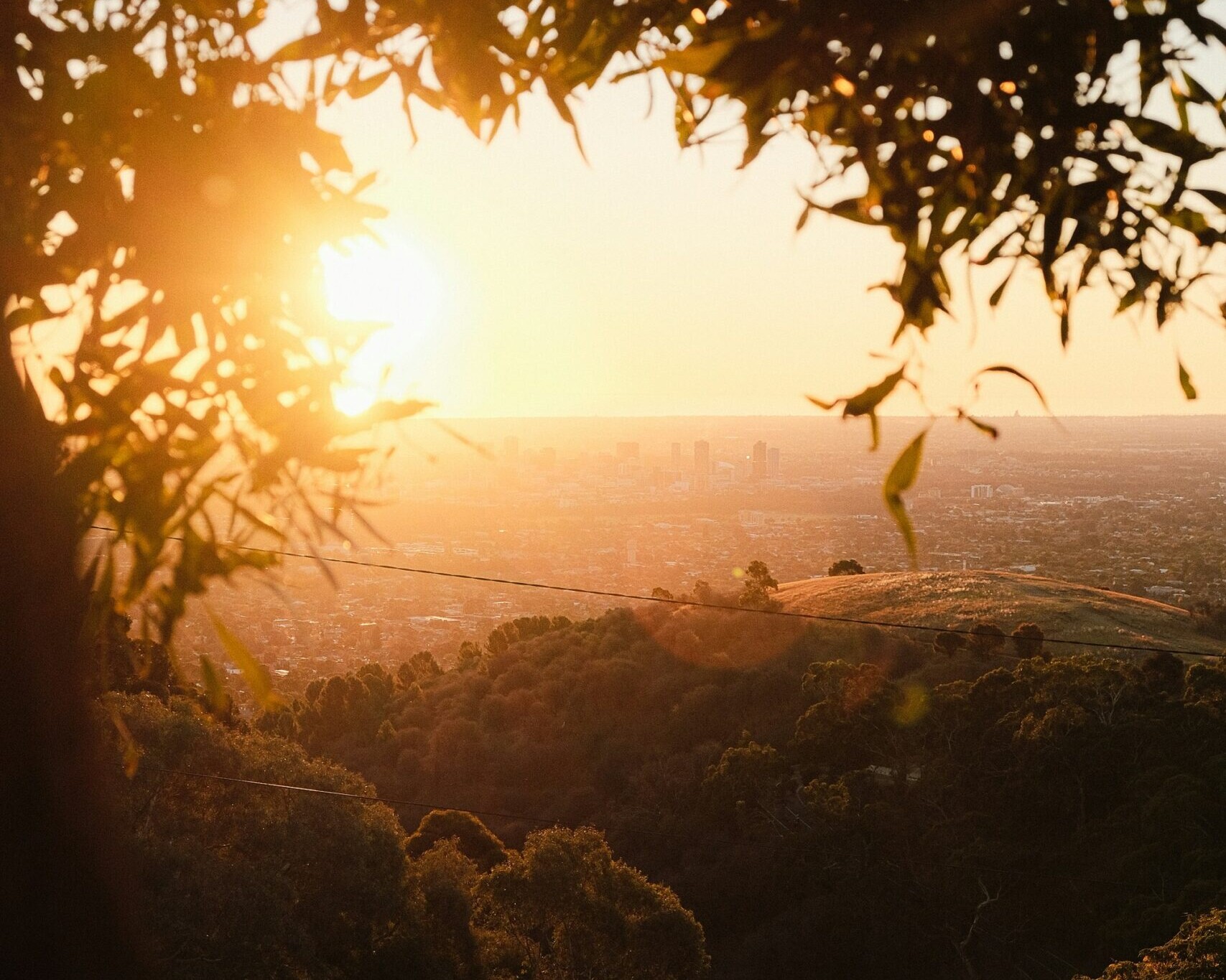 Sunset shot across Adelaide