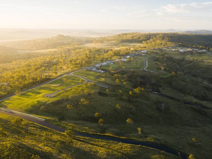 An Aerial of a Hillside Residential Development within Toowoomba, QLD