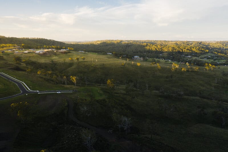 An Aerial of a Hillside Residential Development within Toowoomba, QLD
